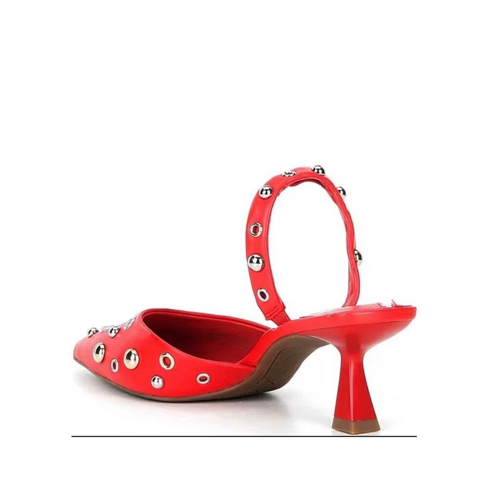 GB Office Siren Leather Grommet&Stud Kitten Heel Slingback Women’s Sz8 NWOB $130 - Picture 5 of 8
